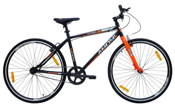 Clyde Hybrid Bike 700C | Buy orange single speed bicycle for men